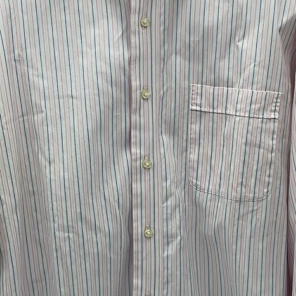 Cotton Tommy bahama pink blue and white striped long sleeve button down,17 32-33 - Picture 3 of 12